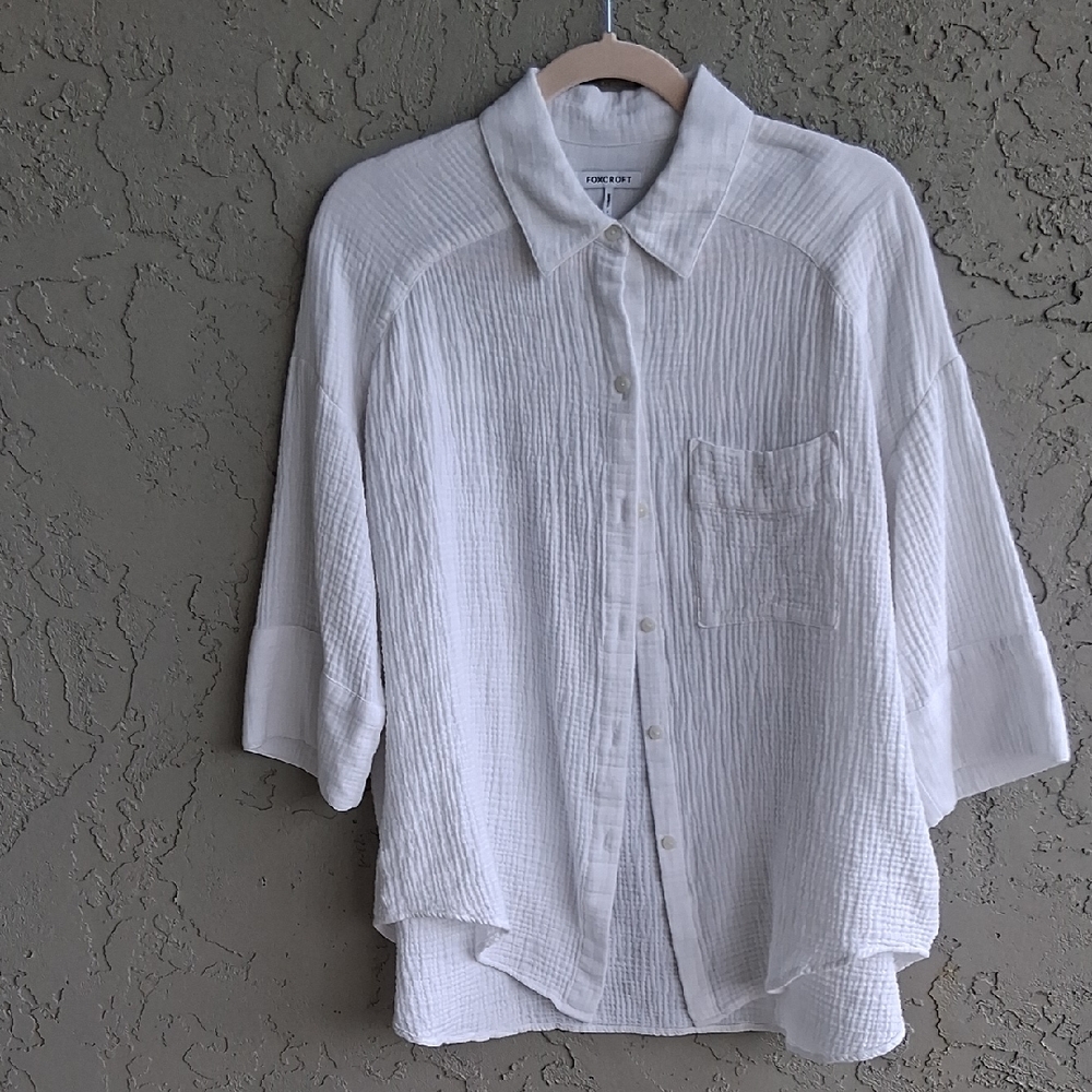 Foxcroft White Textured Blouse